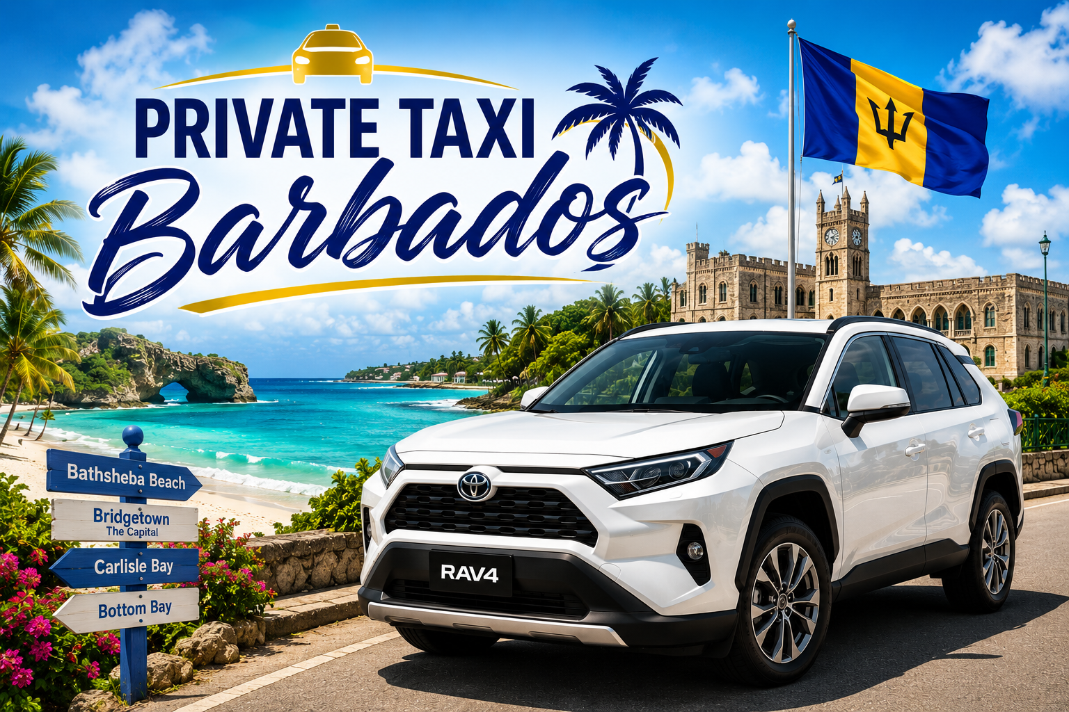 Barbados private taxi promo scene